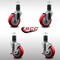 Service Caster 4'' SS Red Poly Wheel Swivel 1-5/8'' Expanding Stem Caster Set 2 Brakes, 4PK SCC-SSEX20S414-PPUB-RED-2-TLB-2-158 - alternate 4